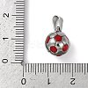 Trendy Necklace Findings 304 Stainless Steel FootBall/Soccer Ball Pendants STAS-L012-B01P-04-3