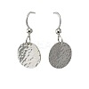 Hammered Textured Flat Round Alloy Dangle Earrings FS-WG8537A-01-3