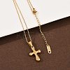 304 Stainless Steel Religion Cross Pendant Necklaces for Women NJEW-G176-02G-2