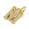 Initial Letter Brass with Cubic Zirconia Charms KK-Q814-26M-G-2
