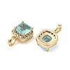 Brass Micro Pave Cubic Zirconia and Glass Pendants KK-H455-19G-2