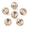 Golden Plated Alloy Enamel European Beads FIND-E046-03G-1