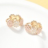 Daisy Brass Enamel Hoop Earrings for Women LS-EJEW-G434-01G-02-2