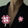 Cubic Zirconia Clover Brooch Pin JBR105C-7