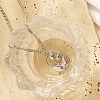 Non-Tarnish Oval with Flower 304 Stainless Steel Pendant Necklace with Cuban Link Chains LS-YS0902-2-1