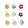 9Pcs 9 Colors Faceted Glass Round Beads Charms PALLOY-JF03648-02-1
