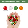 200Pcs 4 Colors Painted Natural Wood Beads WOOD-SZ0001-06-3