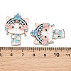 Peking Opera Cat Alloy Enamel Cabochons AL-CBA1A6F-04KCG-C-3