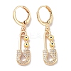 Real 18K Gold Plated Brass Dangle Leverback Earrings EJEW-L269-016G-04-1