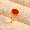 304 Stainless Steel with Enamel Cuff Open Rings for Women CS7687-3-1