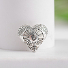 Tibetan Style Carved Heart Zinc Alloy Beads TIBEB-M028-01AS-1