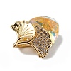 Real 18K Gold Plated Rack Plating Brass Micro Pave Clear Cubic Zirconia Pendants KK-C015-24G-04-2