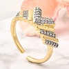 Brass Micro Pave Clear Cubic Zirconia Cuff Rings RJEW-U035-08GP-1