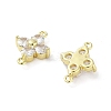 Rack Plating Brass Pave Cubic Zirconia Connector Charms KK-H474-20G-02-2