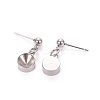 Non-Tarnish 201 Stainless Steel Stud Earring Settings X-STAS-L226-018E-P-2
