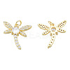 Brass Micro Pave Clear Cubic Zirconia Pendants ZIRC-N039-265-1