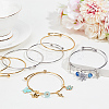 10Pcs 2 Colors Adjustable 304 Stainless Steel Wire Cuff Bangle Making MAK-BBC0001-14-4