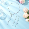 Handmade Natural Amethyst Beaded Chains Earring & Necklaces Sets SJEW-JS01342-02-1