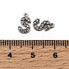 Letter 304 Stainless Steel Rhinestone Charms STAS-H240-24S-P-3