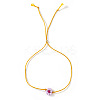 Daisy Charm Glass Seed Bead Slider Bracelets JL6020-4-1