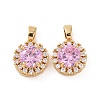 Brass Micro Pave Cubic Zirconia Charms KK-E068-VC423-2