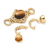 Brass Micro Pave Clear Cubic Zirconia Fold Over Clasps KK-U059-41G-01-2