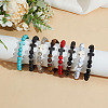 8Pcs 8 Styles Round & Cross Beaded Stretch Bracelets for Men Women BJEW-GO0001-37-4