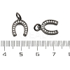CZ Brass Micro Pave Cubic Zirconia Horse Shoe Charms LS-ZIRC-L018-13B-2