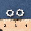 Brass Micro Pave Cubic Zirconia Rondelle European Beads KK-A254-20S-2