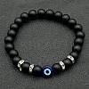 Natural Obsidian Beads Stretch Bracelets for Women Men JL6065-1-1
