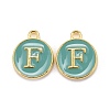 Golden Plated Alloy Enamel Charms ENAM-S118-05F-1