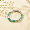 Natural Weathered Agate(Dyed) & Howlite Round Beaded Stretch Bracelet BJEW-JB08087-04-2
