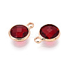 Golden Tone Brass Glass Charms X-GLAA-ZX008-24H-G-2