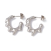 304 Stainless Steel Melting Dripping Stud Earrings EJEW-E199-08P-1