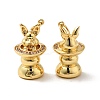 Rack Plating Brass Micro Pave Clear Cubic Zirconia Pendants KK-H431-03G-2