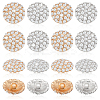 16Pcs 2 Colors 1-Hole Alloy Rhinestone Shank Buttons BUTT-GA0001-17-1