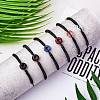 Natural Red Jasper Donut Braided Bead Bracelet BJEW-SW00047-11-6