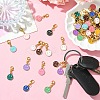 60Pcs 12 Colors Smiling Face Alloy Enamel Pendant Decoration HJEW-YW00046-4