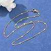 Brass Curb Chains with Heart Necklace for Women LS-NJEW-P265-36G-4