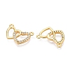 Brass Micro Pave Clear Cubic Zirconia Pendants KK-T073-22G-2