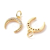 Brass Micro Pave Clear Cubic Zirconia Pendants ZIRC-P094-24G-RS-2