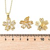 Flower Brass Micro Pave Cubic Zirconia Stud Earrings & Pendant Necklaces Sets SJEW-Z002-02G-5
