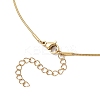 Handmade Flower Printed Porcelain Round Beaded 304 Stainless Steel Snake Chain Necklaces NJEW-JN05361-4