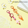 Spray Painted Alloy Bar Beadable Keychain for Jewelry Making DIY Crafts KEYC-A011-02J-3