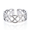 Non-Tarnish 304 Stainless Steel Wire Wrap Open Cuff Ring LS-RJEW-N040-35-2