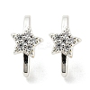 Rack Plating Brass Micro Pave Clear Cubic Zirconia Connector Charms KK-F864-04S-1