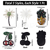 3Pcs 3 Style Tree & Pineapple & Cherry Rhinestone Beading Applqiues PATC-GF0001-26-2