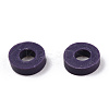 Flat Round Handmade Polymer Clay Bead Spacers X-CLAY-R067-4.0mm-04-5