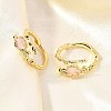 Oval Brass Cat Eye Cuff Rings for Women RJEW-U042-01G-02-2