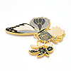 Rack Plating Alloy Enamel Big Pendants ENAM-N056-399-G-3